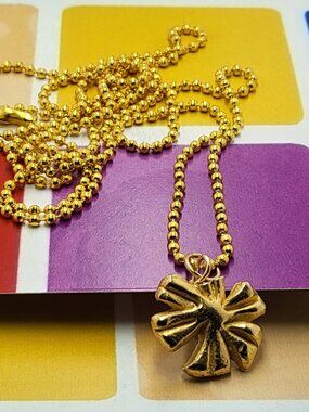 Necklace with vintage Todd Oldham Buttons 90s 24K Gold